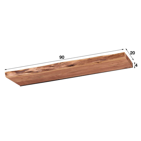 Acacia Wood Wall Shelf with Industrial Design