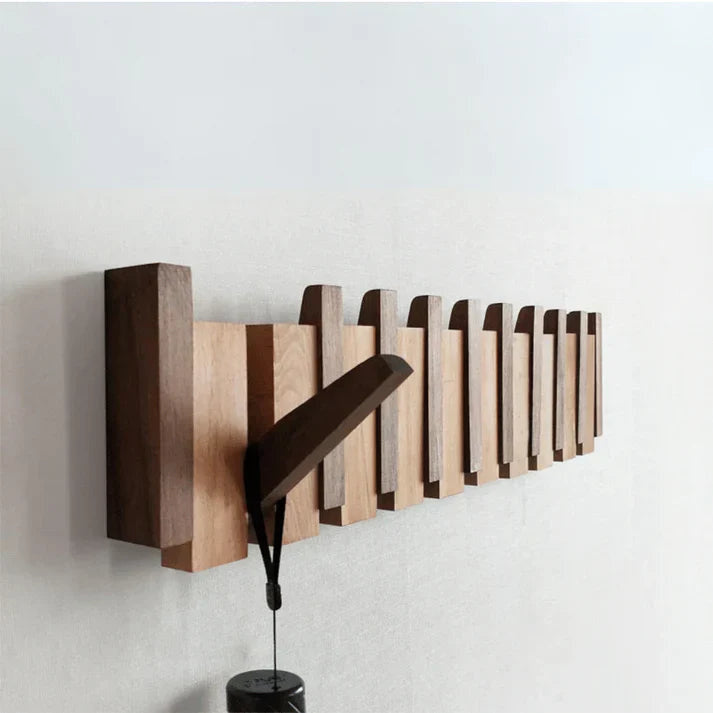 Wooden Coat Rack with Piano Design
