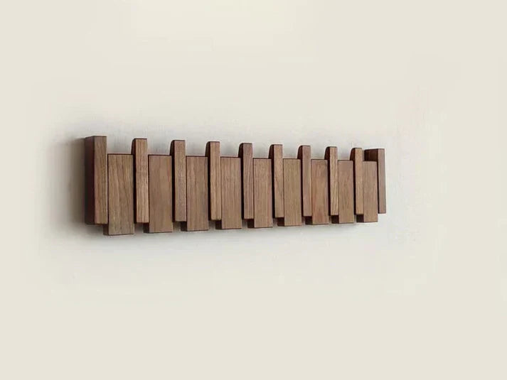 Wooden Coat Rack with Piano Design