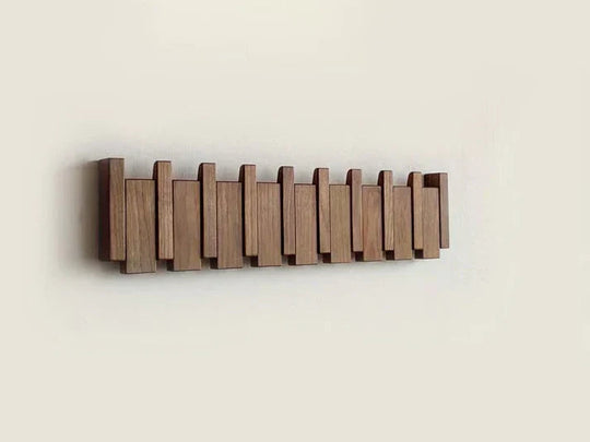 Wooden Coat Rack with Piano Design