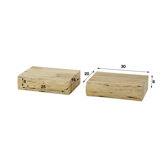 Wall-Mounted Acacia Wood Bedside Shelf