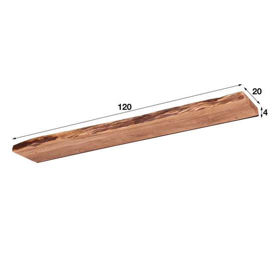 Acacia Wood Wall Shelf with Industrial Design